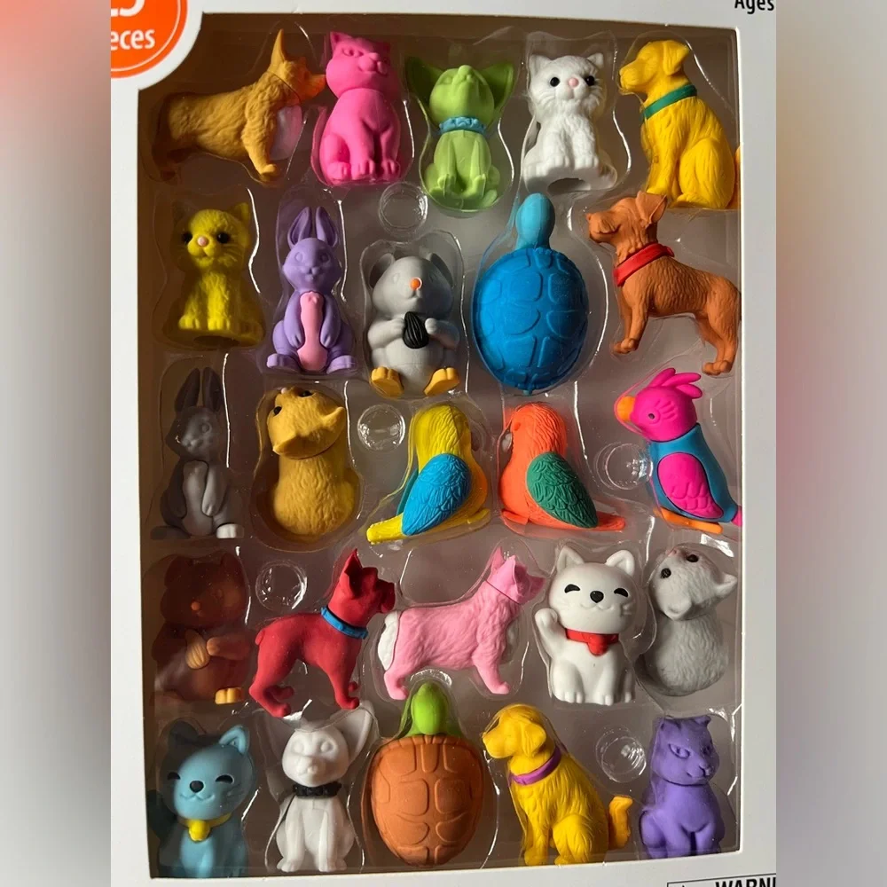 NWT 50, 3D eraser pals 25-Farm Animal & Vehicle and 25-pet animals, 2 boxes